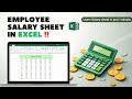 Employee Salary Sheet in Excel || DA, TA, PF, Gross &amp; Net Salary Calculation in just 1 Minute #excel