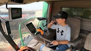 New Combine Operator with His Own Vlog Camera - 13 YEARS OLD!!