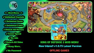 KING OF DEFENSE 2 MOD MENU 1.0.73 UNLIMITED CRYSTALS, GEMS, COINS, UNLOCK ALL HEROES screenshot 4