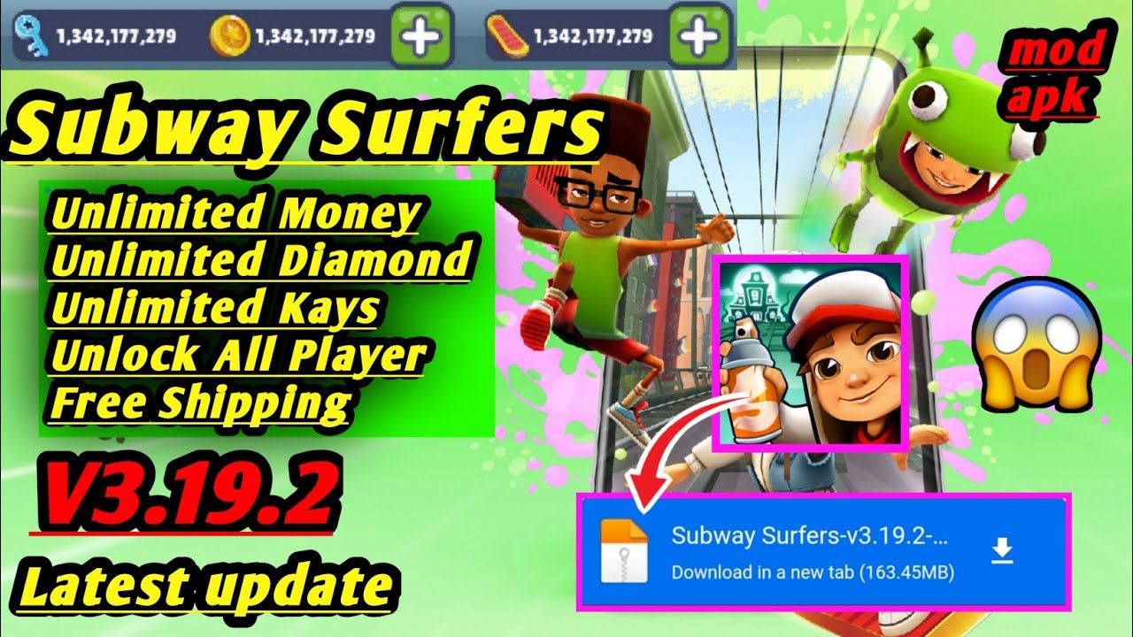 Subway Surfers Mod APK 3.22.1 (Unlimited money/coins/keys) Download