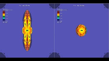 Magnetorotational Core-Collapse Supernovae in Three Dimensions (xz-slice)