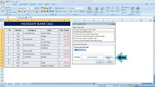 HIGHLIGHT BLANK CELLS in excel | CONDITIONAL FORMATTING | Blank cells