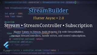 Flutter StreamBuilder & Streams Explained | StreamController & StreamSubscription