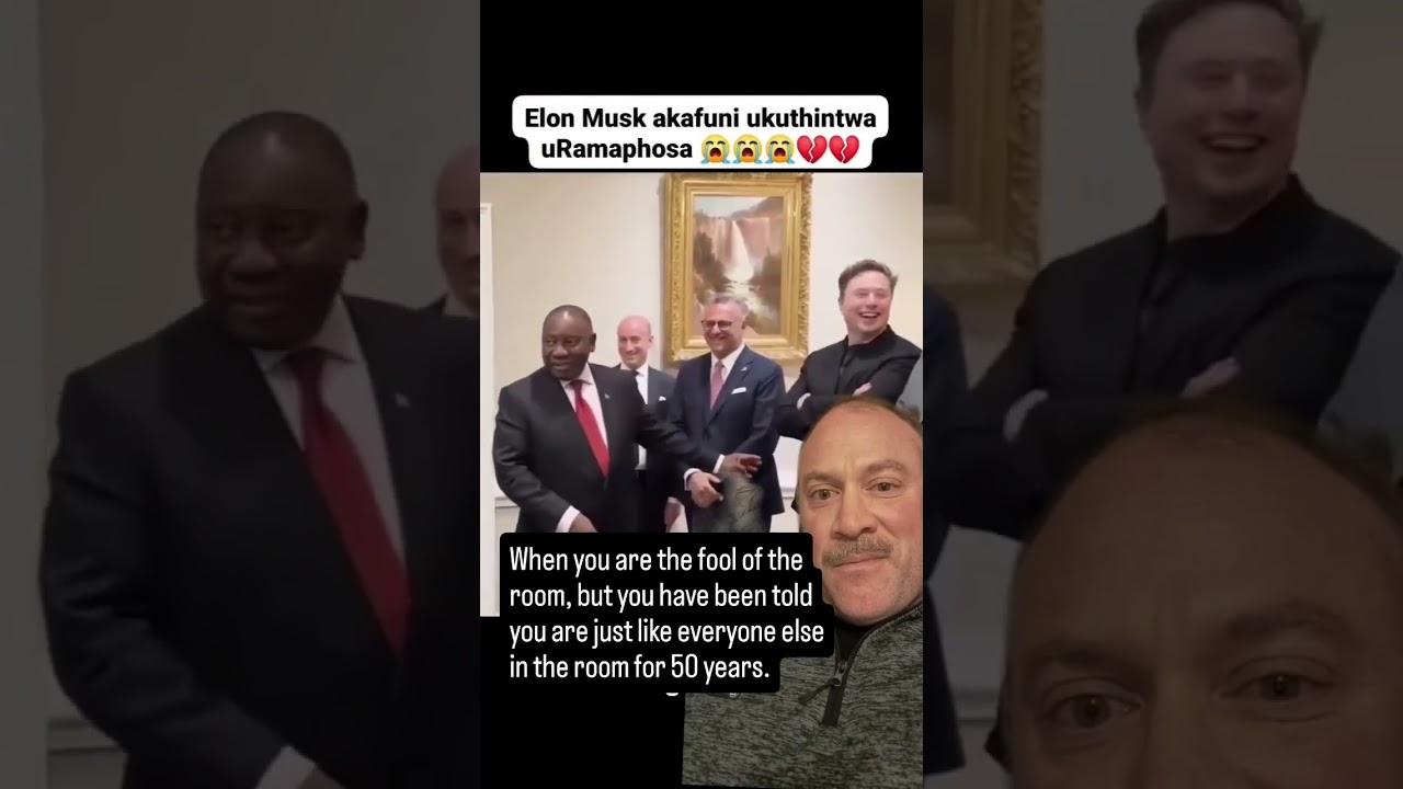 Elon Musk won't shake hands with Cyril Ramaphosa