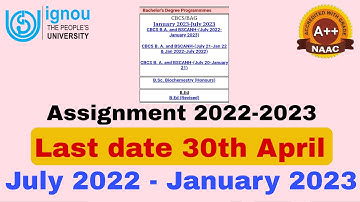 IGNOU Assignment 2023 | Assignment Question Paper | All Program Student July 2022 - January 2023 |