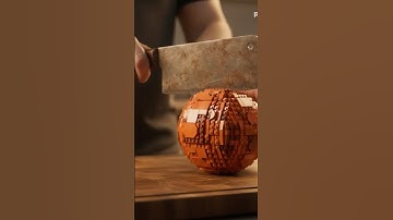 8K ASMR video of a human hand slicing Mars sphere Lego #shorts #asmr #slicing