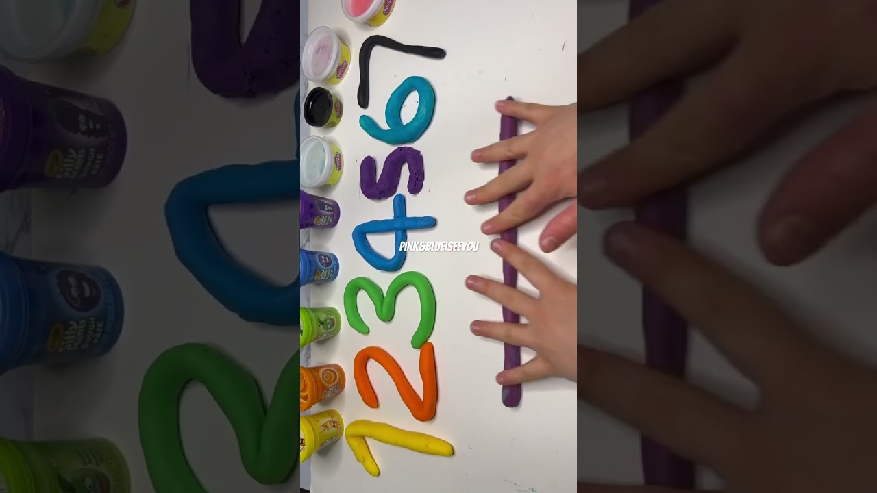 Creating numbers with Play-Doh 