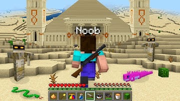 HOW NOOB SURVIVE IN INFINITY DESERT!? Minecraft NOOB vs PRO! 100% TROLLING GIANT BIG TEMPLE DUNGEON