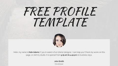 Bootstrap Profile Template - Free HTML Website Templates