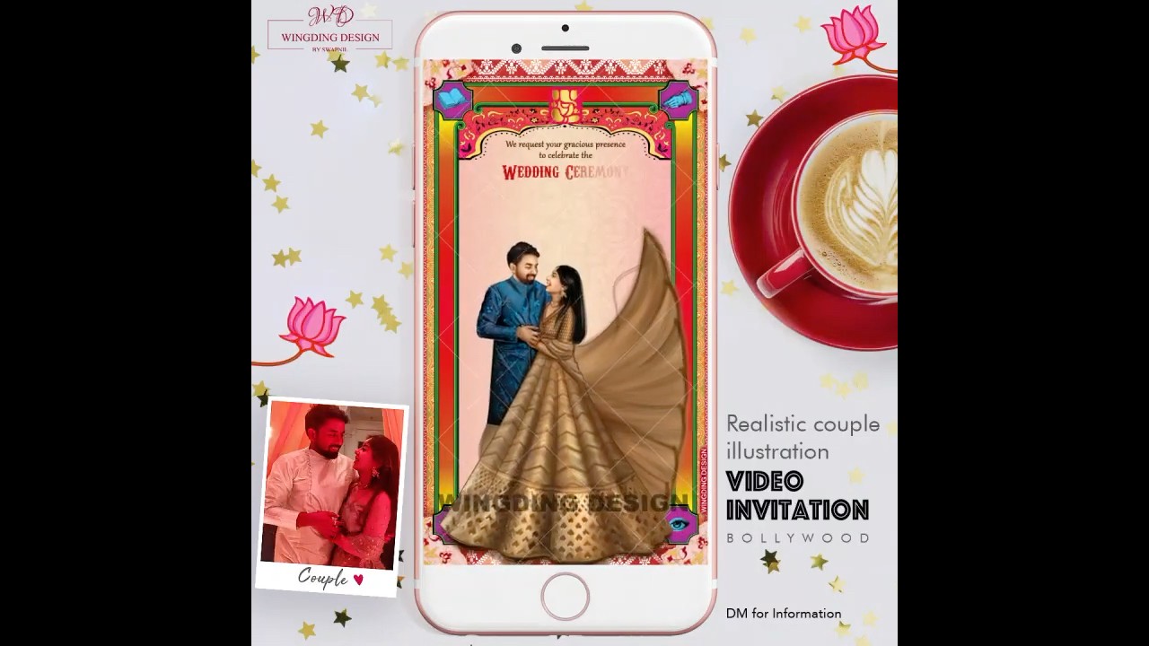 Bollywood style video invitation with doodle