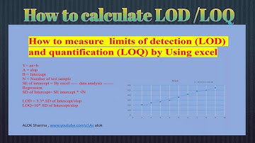 How to calculate LOD and LOQ by excel | limit of detection |limit of quantification | #limitofdetect