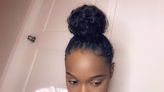 RUBBER BAND HAIRSTYLE ON NATURAL HAIR | TOP KNOT TYPE 4 HAIR