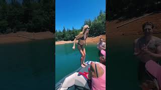 Unexpected River Jump Gone Wrong! She Hit the Boat While Jumping | Everyone Was Shocked #Shorts