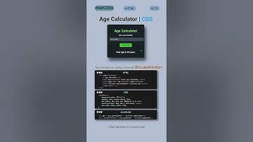 Create age calculator using HTML & css #coding #htmlcss #shortsfeed #shorts #viralshort #javascript