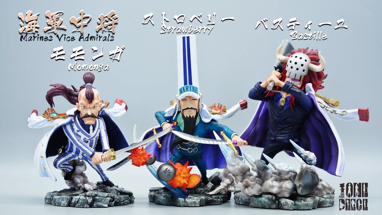 One Piece Figures ワンピース フィギュア 海軍中将 モモンガ ストロベリー バスティーユ 鼴鼠 巴斯提尤等 Bastille Etc By G5 Studio Youtube