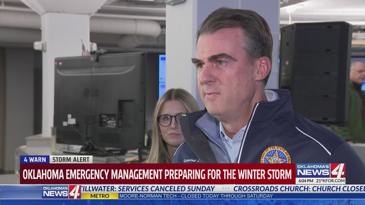 Oklahoma emergency management preparing for the winter storm - YouTube