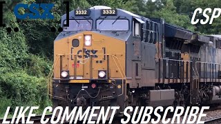 [CSXT]3332 [ET44AH] & 314 CW44AC YN2 Leads Q411-28 SB Through Fay NC As He Pounds The Joints