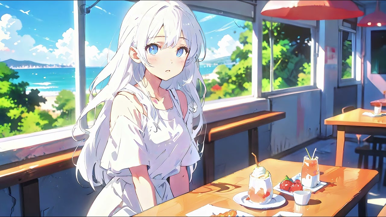 feel the lazy time like a summer afternoon cafe