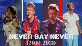 Justin Bieber - Never Say never ft Jaden Smith live evolution (2010-2021)