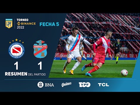 #TorneoBinance | Fecha 5 | resumen de Argentinos - Arsenal