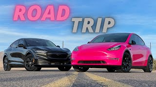 Tesla Model Y vs Mustang Mach e Road Trip...I Can't Believe This