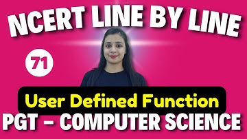 PGT - Computer Science|NCERT Line By Line | PYTHON-Working With Function -71 | KVS\NVS\EMRS\DSSSB