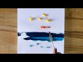 Easy Acrylic Painting Technique / Step By Step / Abstract Landscape Painting For Beginners