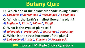 Botany Quiz | 100 Important MCQ | Science Quiz Questions For Students | Science GK | #ScienceQuiz