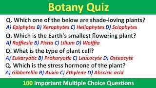 Botany Quiz | 100 Important MCQ | Science Quiz Questions For Students | Science GK | #ScienceQuiz screenshot 4