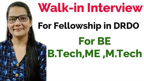 Walk-in Interview for JRF in DRDO