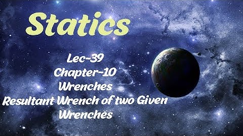 Lec-39 (Statics) Wrenches