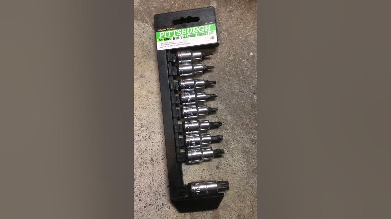 Review Harbor Freight Tools Pittsburgh 1/2" Drive 9 Piece Star Point Socket Set Torx Bit YouTube