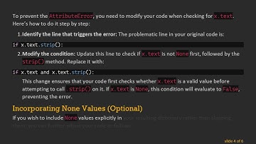 Handling AttributeError: 