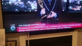 Lee Jung-jae winning outstanding lead actor - Squid Game