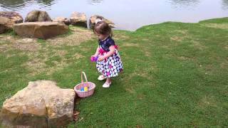 Miss K's first Easter egg hunt 2015