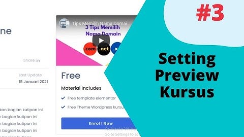 Cara Membuat Website Kursus Online Dengan Tutor LMS - Mengatur Preview Kursus Pada Tutor LMS