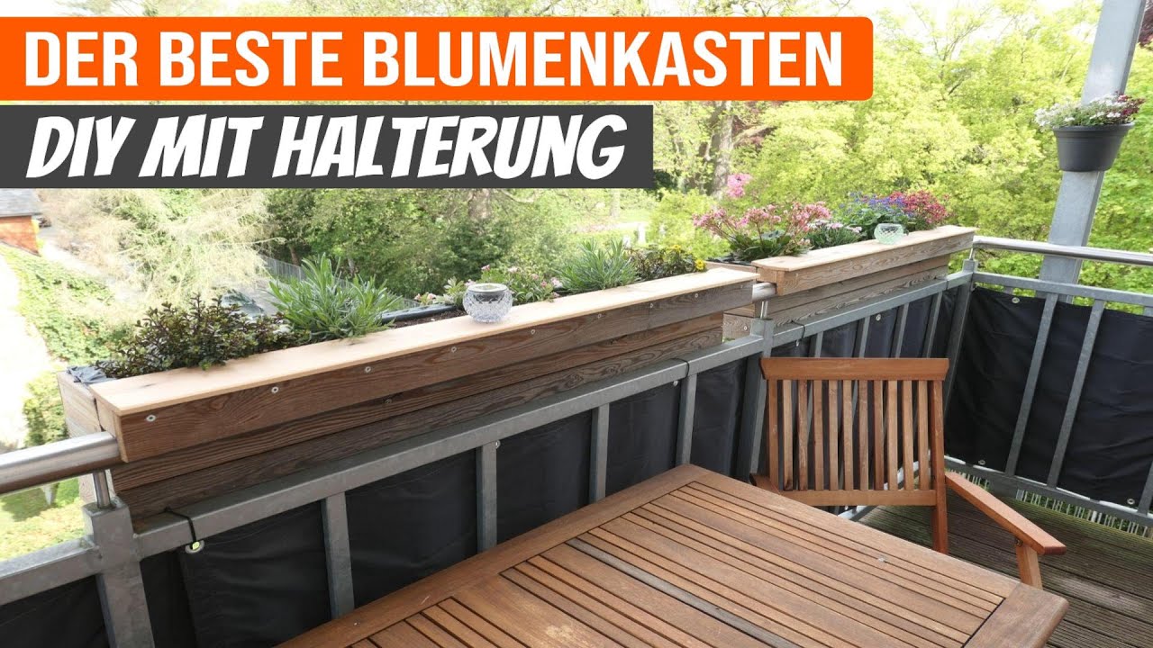 Blumenkasten für Balkon // Mit Halterung für Geländer - DIY - YouTube