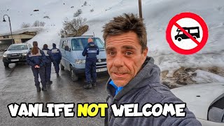 Trouble with the POLICE Car Camping in Frances Most Expensive Ski Resort ( Tignes )