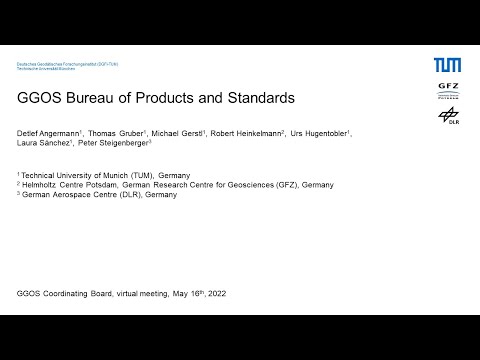 Bureau of Products and Standards (Detlef Angermann) - GGOS CB Meeting 2022