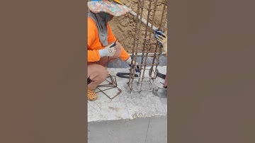 Technical Install stirrup with tie wire for stump column concrete