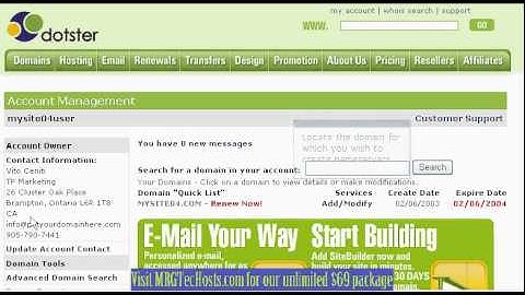 [MRGTecHelp.com Name Servers (NS) Tutorial Series] Creating Private Nameservers at DotSter