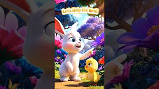 🐰 Benny the Bunny Saves a Lost Bird ♥️ #shorts #bunny #birds #story #kidsuniversetale #kids