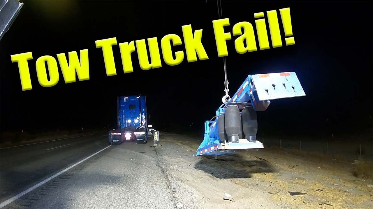 Tow Truck Falls Off Truck! YouTube