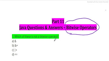 #11 Important Java Language  MCQ Bitwise Operators for Interview Placement & Exam