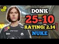 DONK (25-10) RT: 2.14 | EU FACEIT (NUKE) +VOICE | CS2 POV