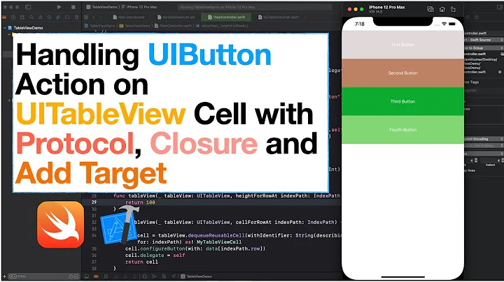 Add table view cell button action using Protocol || Closure || Add Target in swift 5 || Xcode 12