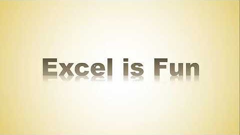 دورة Excel is Fun للمهندسين الانشائيين المحاضرة الأولى ١