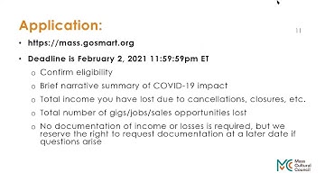 COVID-19 Relief Fund for Individuals Info Session, January 2021