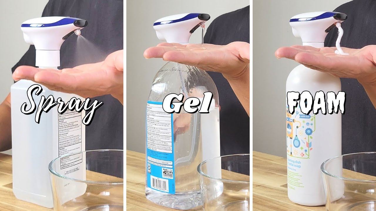 Universal Touchless Dispenser For Liquid, Gel, and Foam Easycap