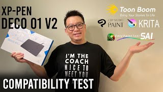 XP Pen Deco 01 v2 Detail Review with + Clip Studio Paint, Paint Tool SAI,  Krita, Toon Boom - YouTube